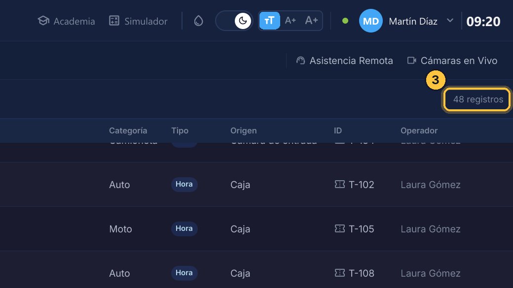 Están en orden: los más nuevos, abajo de todo. Y arriba a la derecha, cuántos movimientos hay.