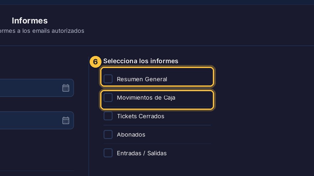 Y qué informes. Por ejemplo, el resumen general y los movimientos de caja.