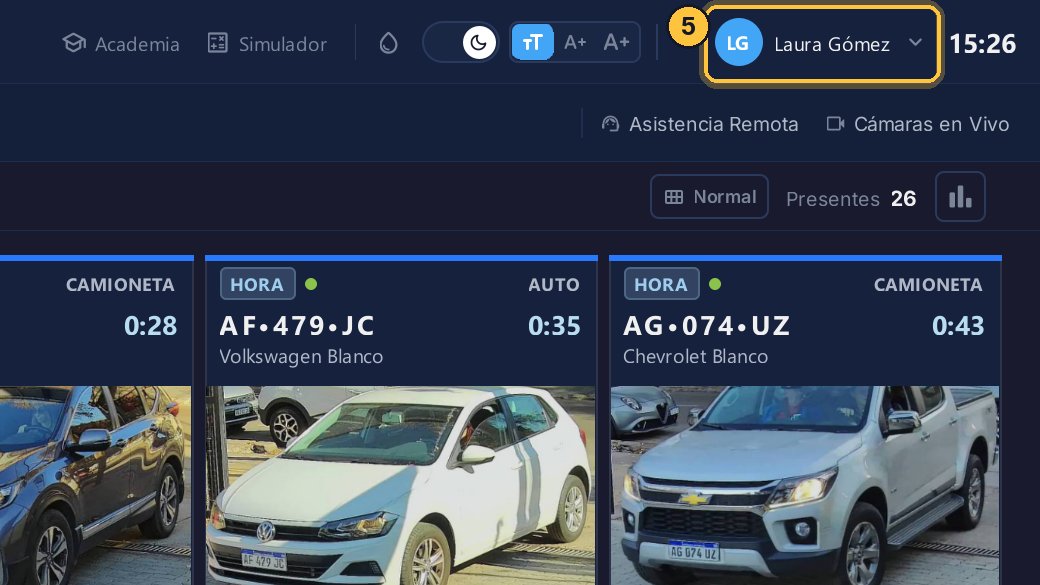 Ya estás adentro. Arriba a la derecha ves con qué usuario estás trabajando.