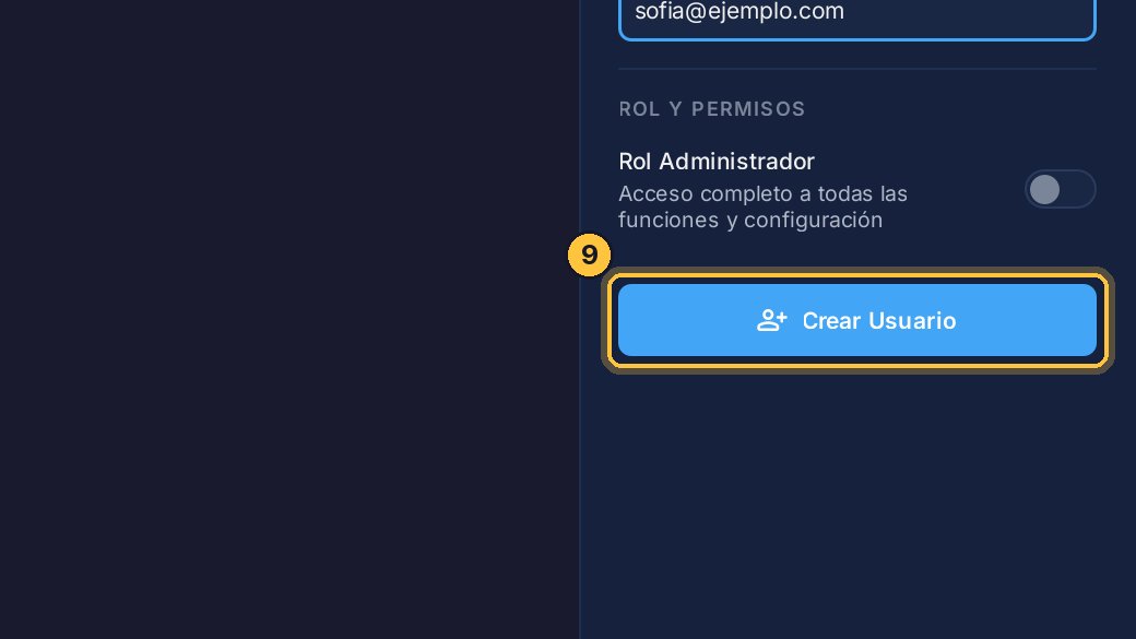 Haz clic en Crear Usuario.