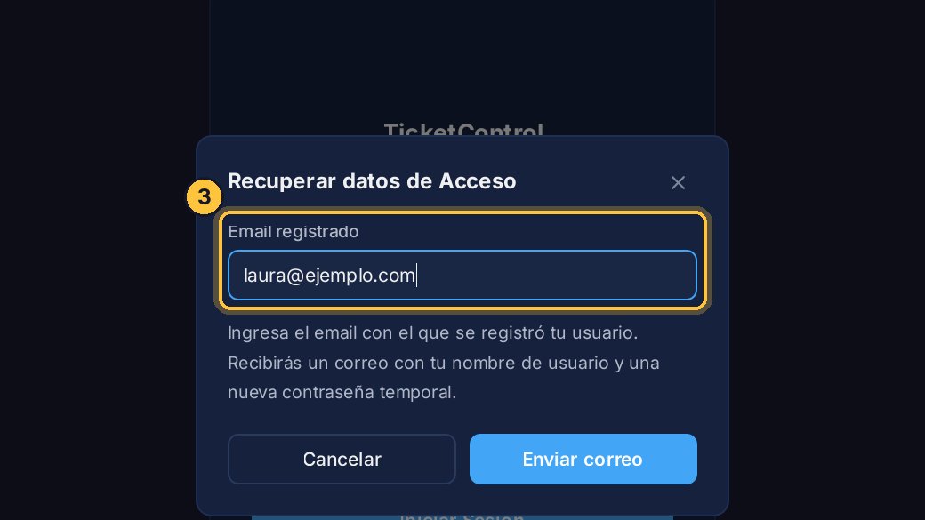 Escribe el email con el que se registró tu usuario.