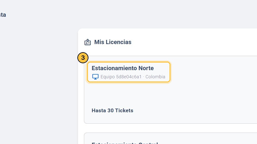Y en el portal, cada estacionamiento muestra el Key de su computadora.