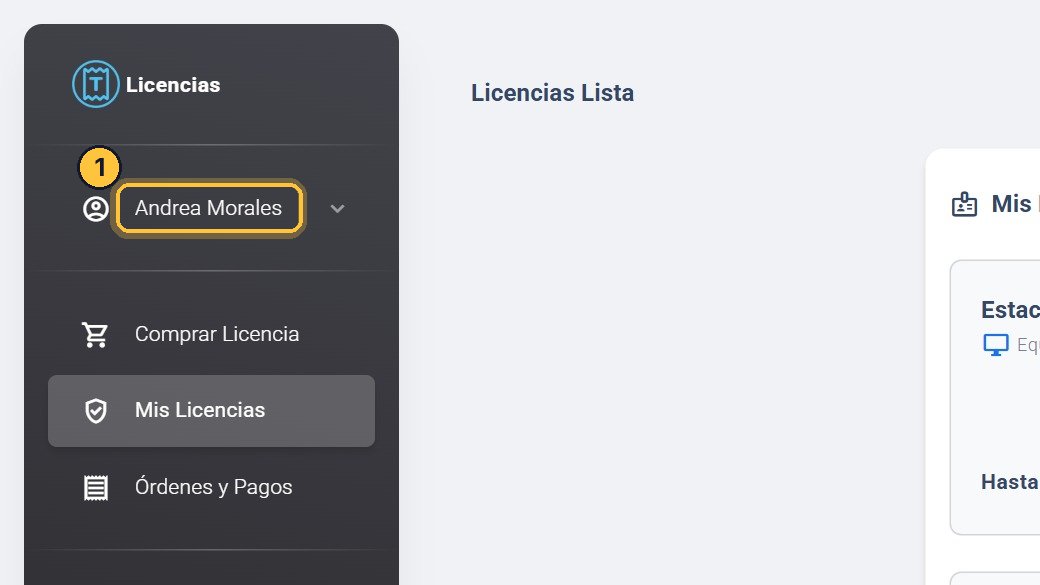Abre el menú de tu usuario.
