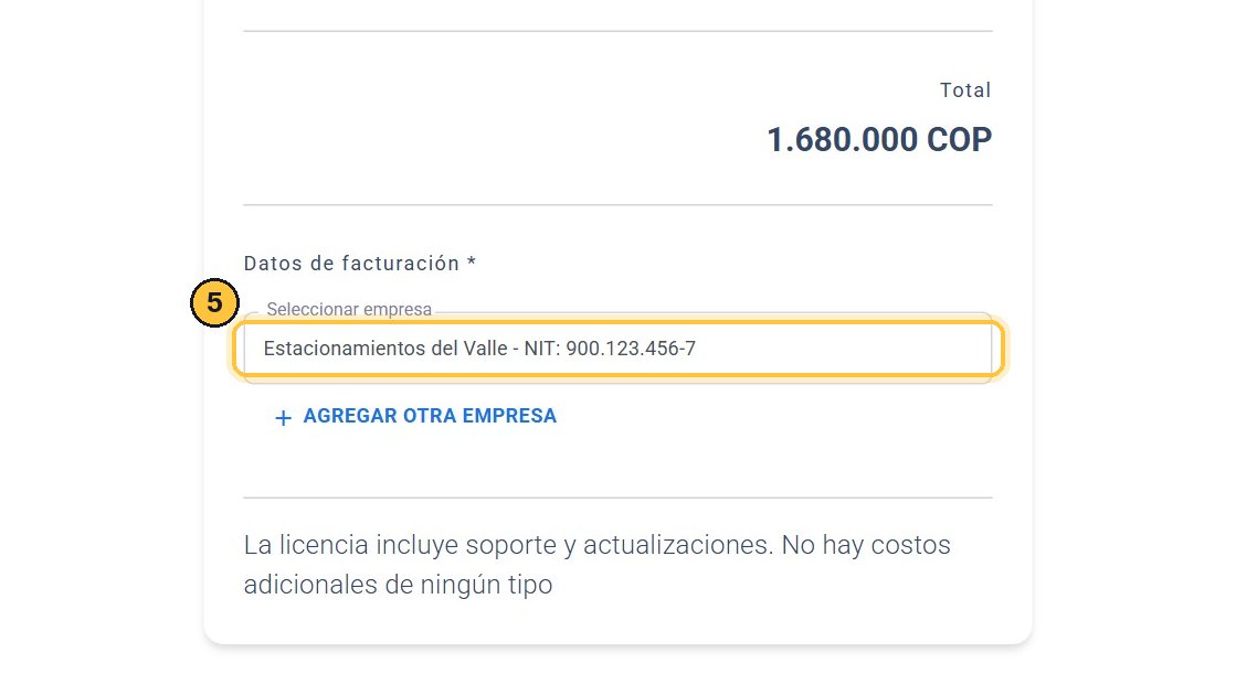 Y en Datos de facturación, la razón social. Abre la lista.
