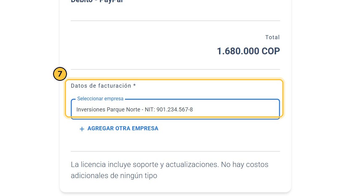 La factura de esta compra sale a nombre de esa razón social.