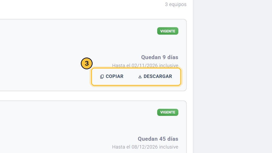 La licencia llega sola a TicketControl. Copiar y Descargar son por si soporte te pide pegarla a mano.