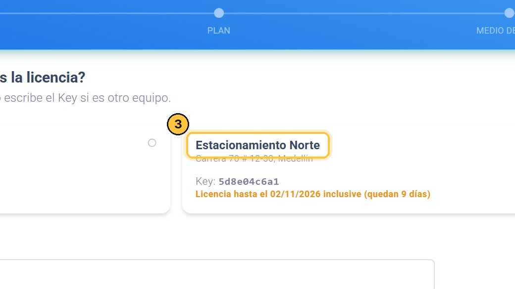 Elige el Estacionamiento Norte.