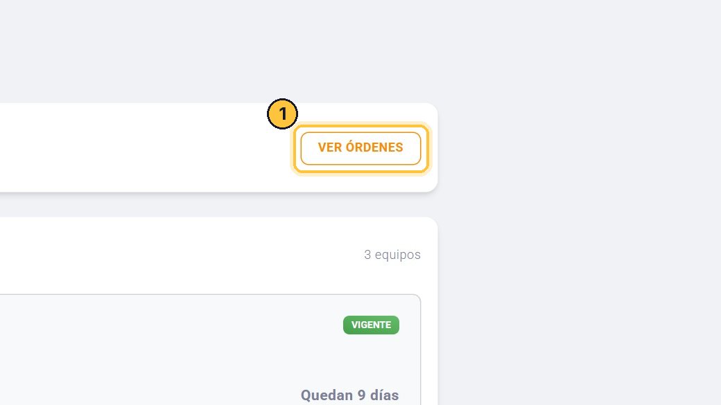 Arriba, el portal te avisa que tienes un pago pendiente. Haz clic en Ver órdenes.