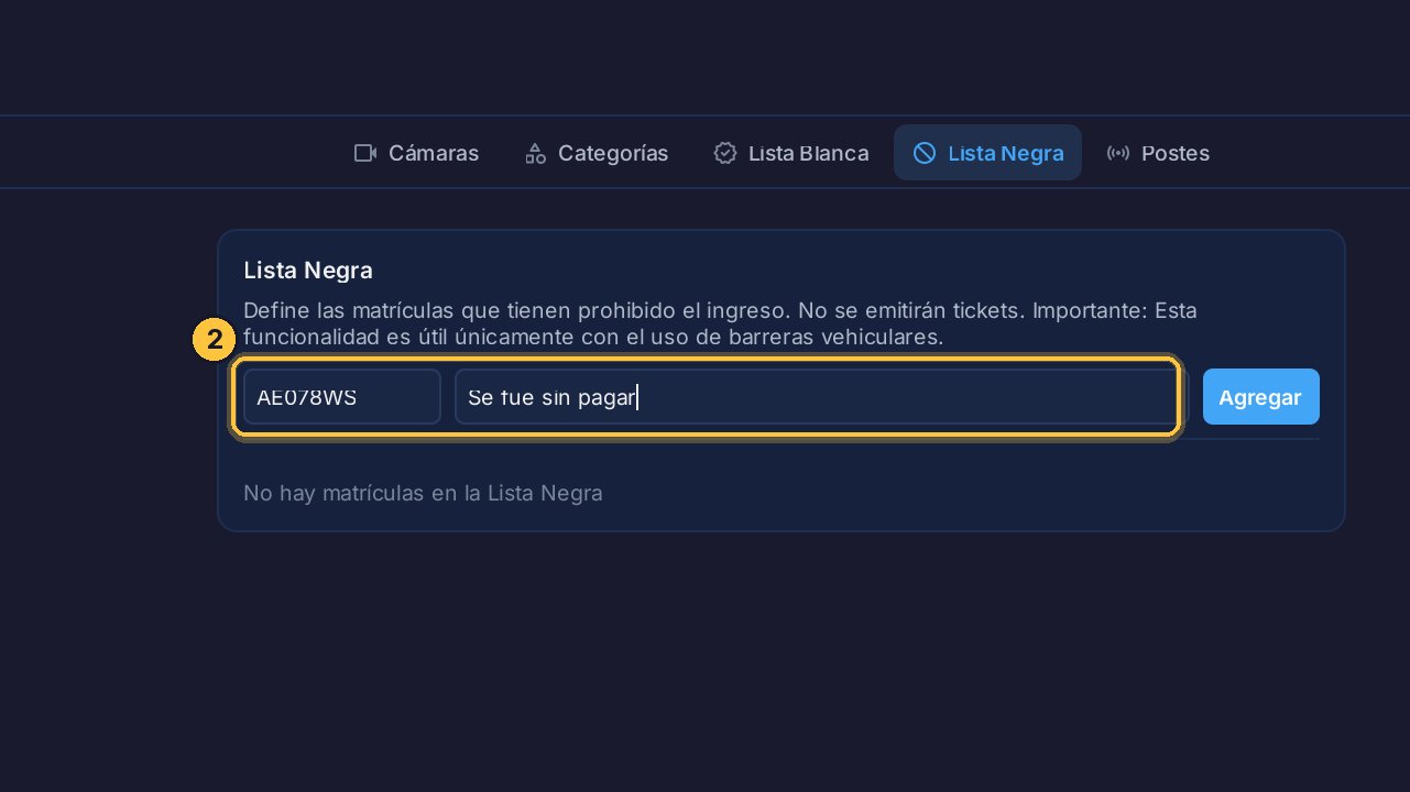 Escribe la matrícula y el motivo.