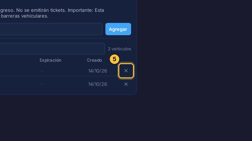 Para sacar una matrícula, o el asterisco, de cualquiera de las dos listas, usa la equis de su fila.