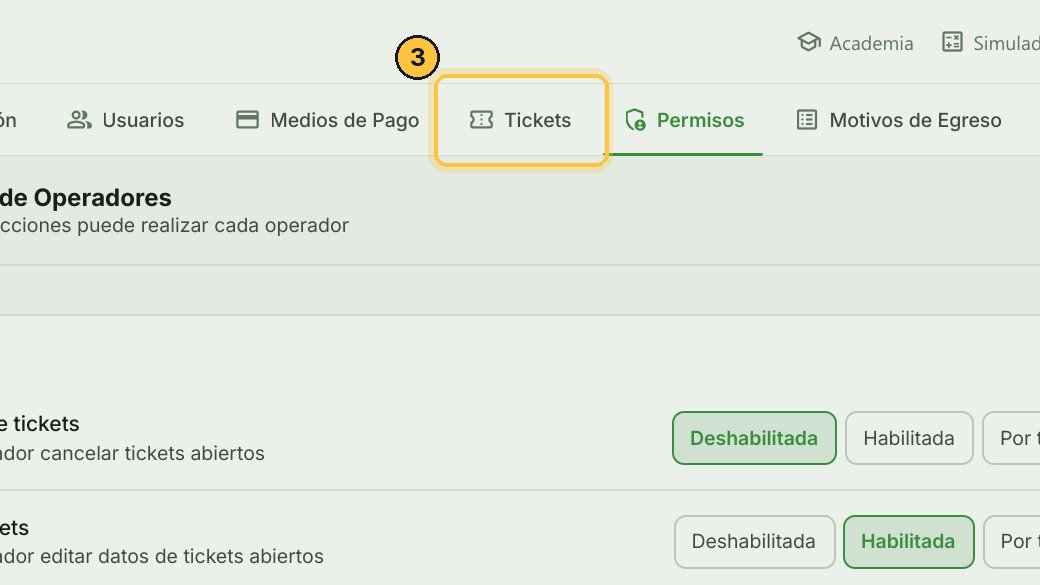 Y abre la pestaña Tickets.