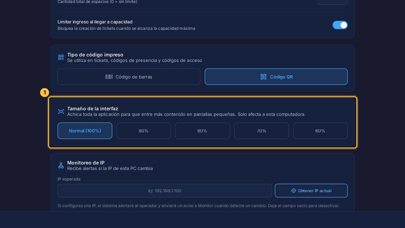 Si tu computadora tiene una pantalla pequeña, aquí puedes achicar todo el programa, para que entre más información.