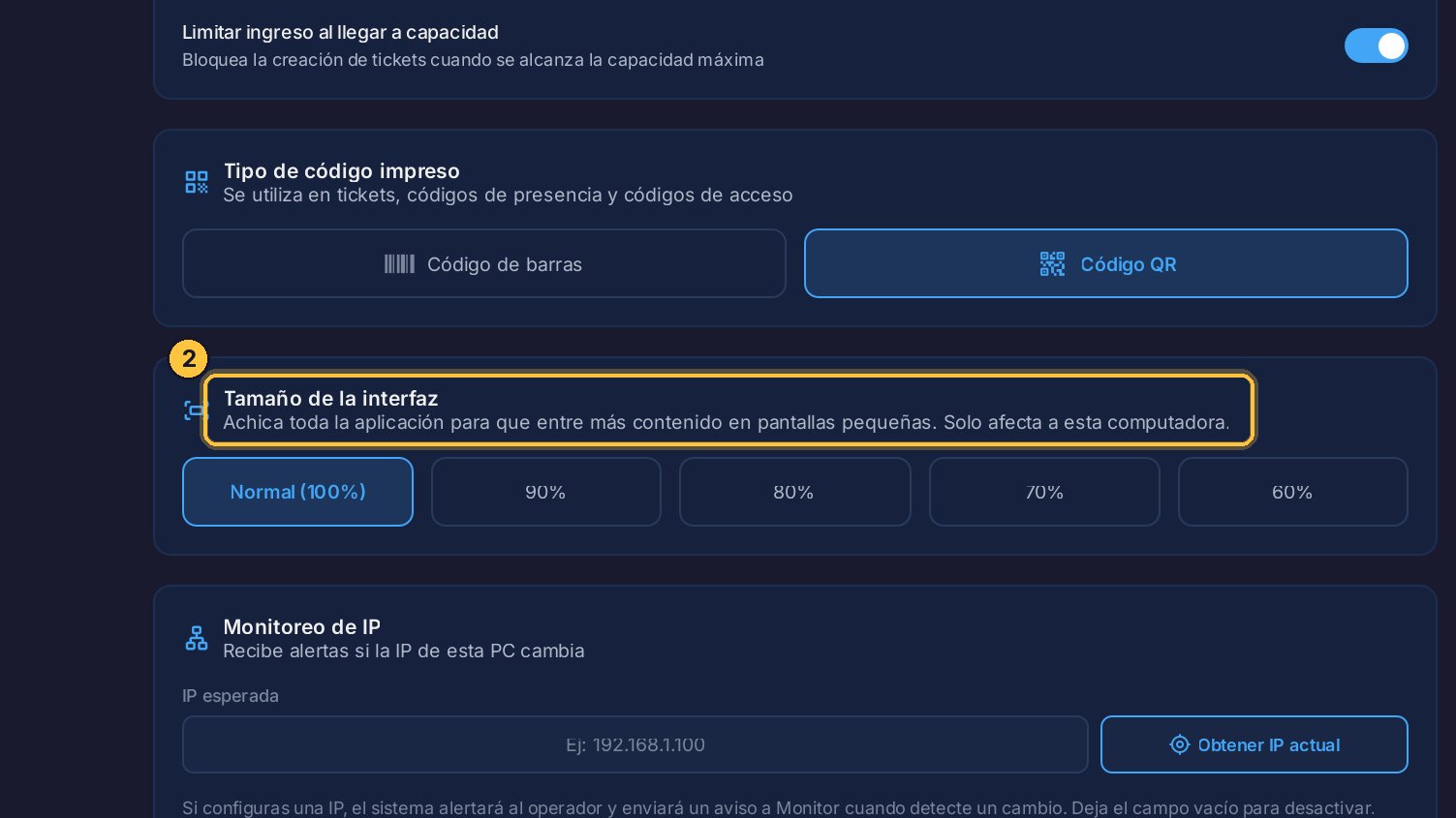 Solo cambia en esta computadora, y se aplica al reiniciar el programa.