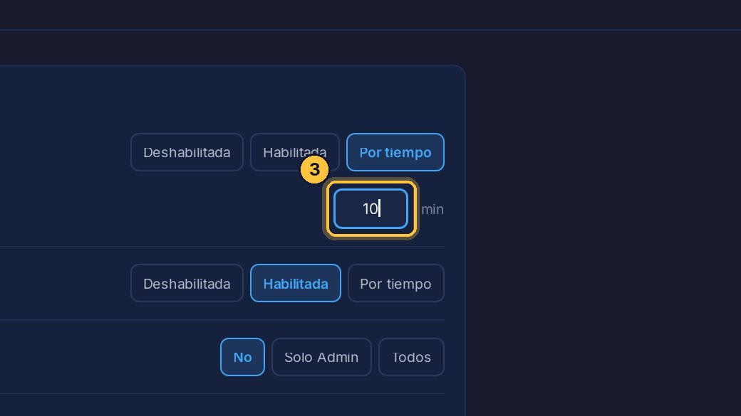 Aparece el tiempo máximo. Escribe los minutos: por ejemplo, diez.