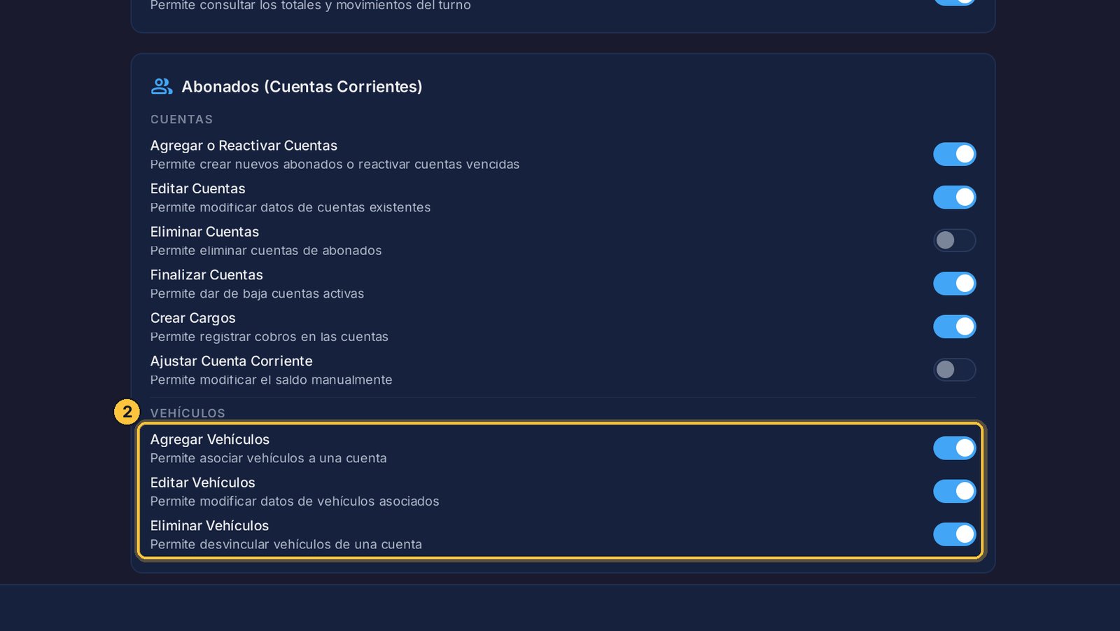 Y también si puede agregar, editar o eliminar sus vehículos.