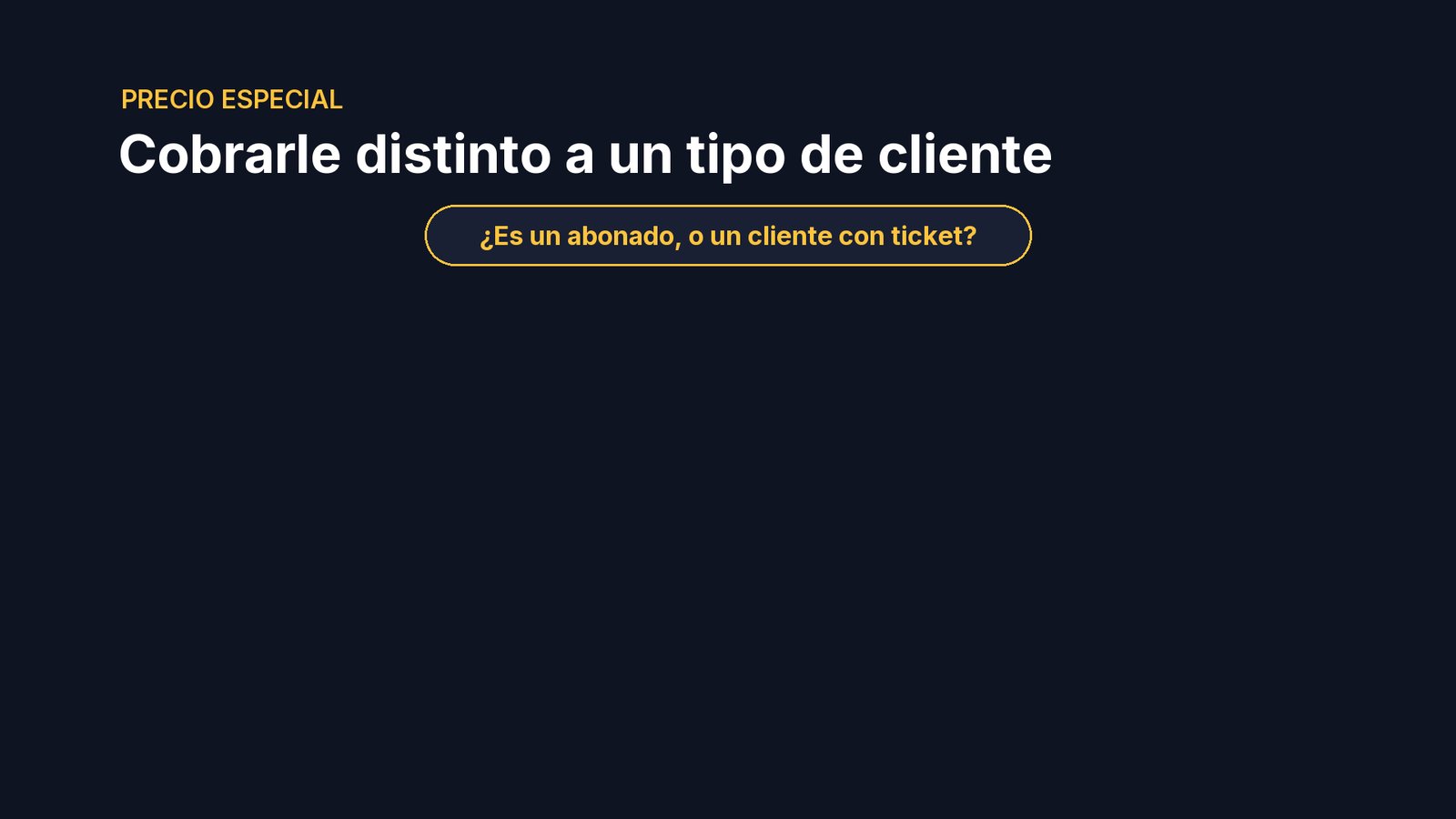 Para cobrarle distinto a alguien, lo primero es saber si es un abonado o un cliente con ticket: la solución es distinta.