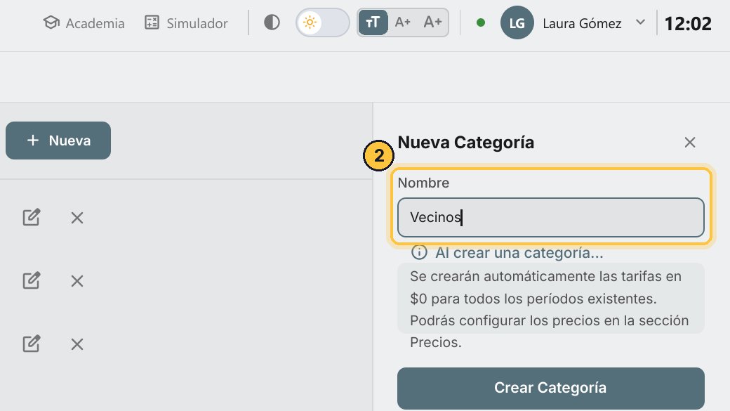 Escríbele un nombre: por ejemplo, Vecinos. Lo vimos en el video de Categorías.