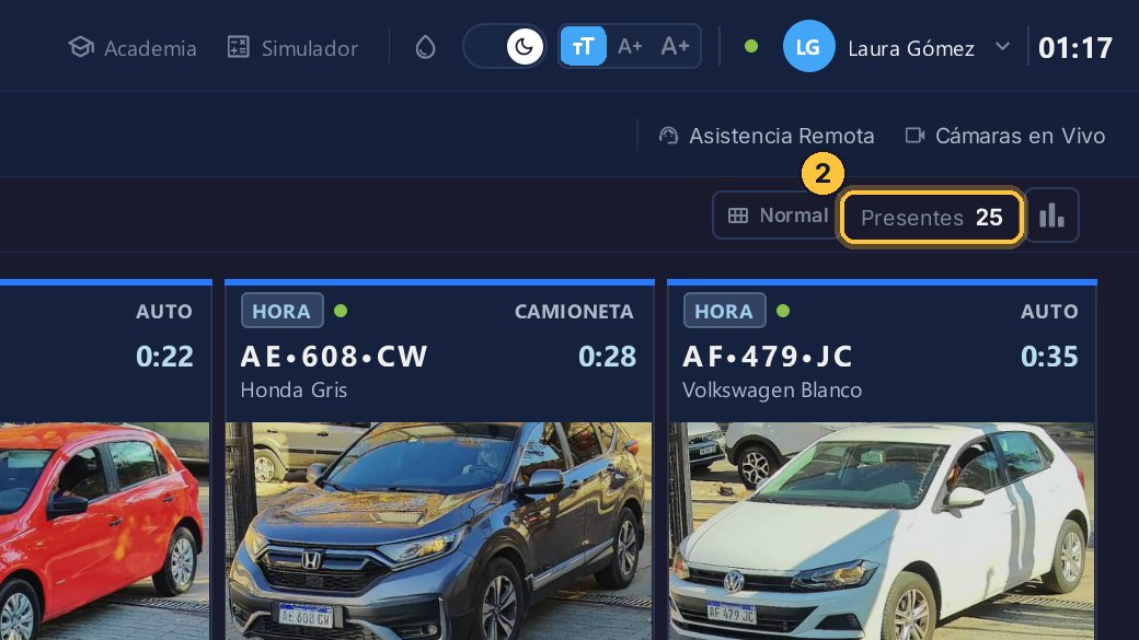 Y arriba, cuántos vehículos hay adentro ahora.