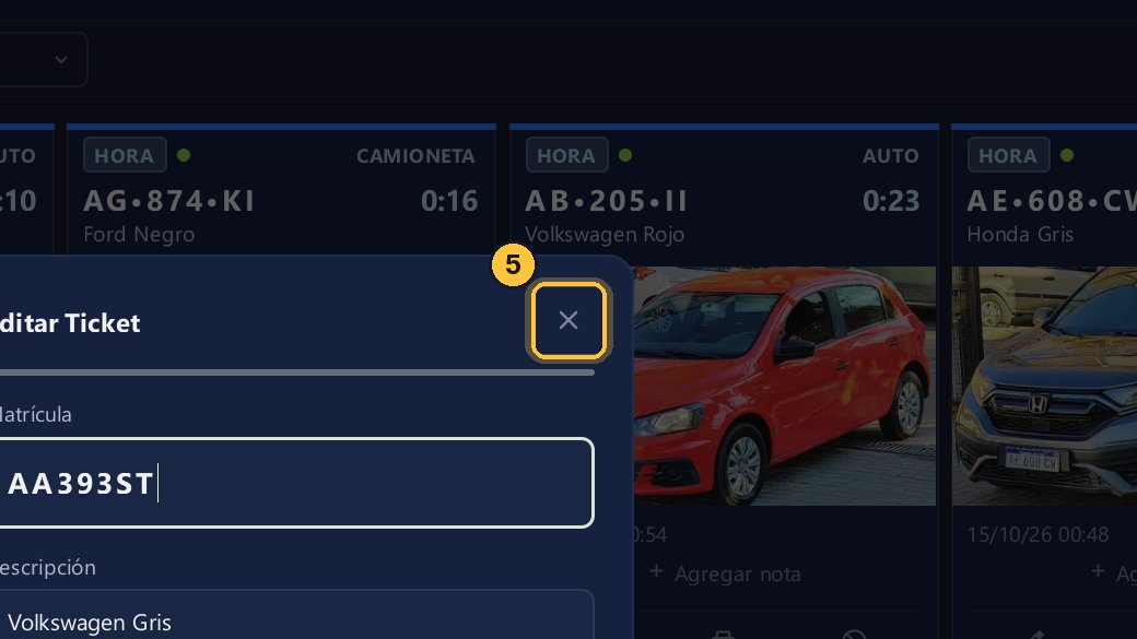 Como en este ejemplo la matrícula está bien, cierra la ventana con la cruz, que no guarda nada.