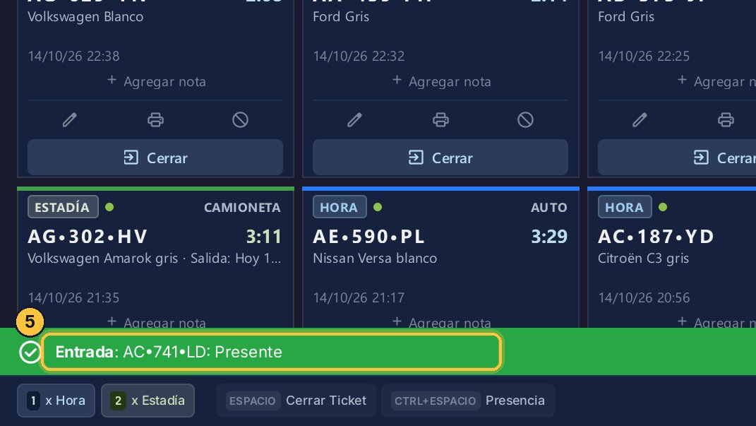Listo: el aviso confirma la entrada.