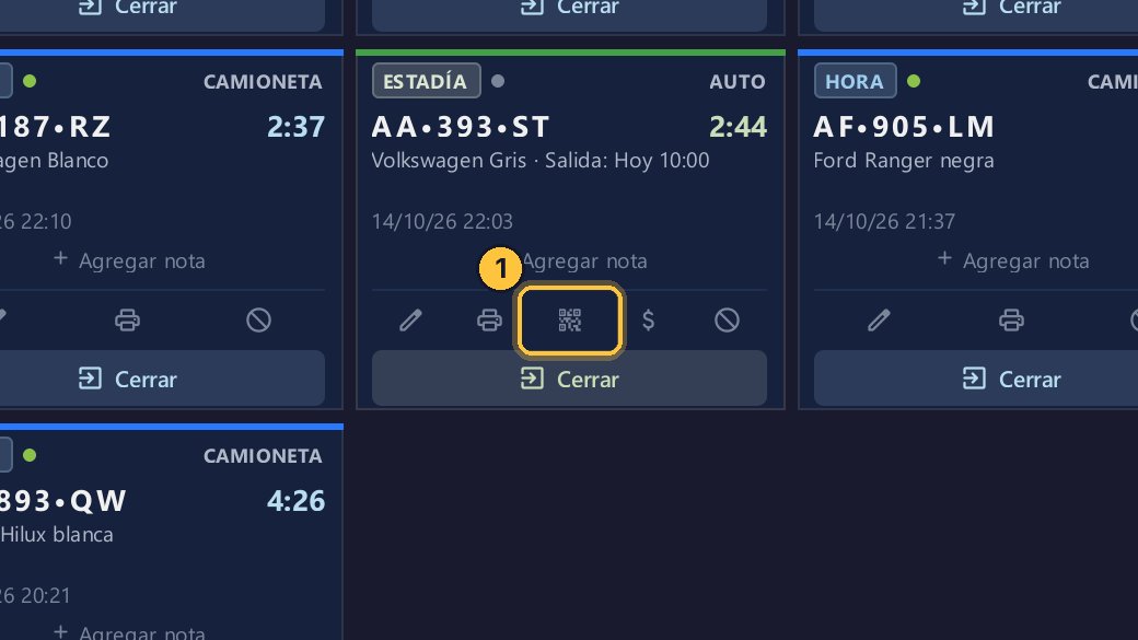 En la tarjeta de una estadía, el botón Código de presencia lo imprime.