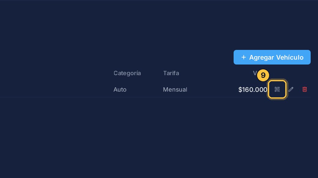 Cada vehículo tiene su botón para imprimir el código de presencia.