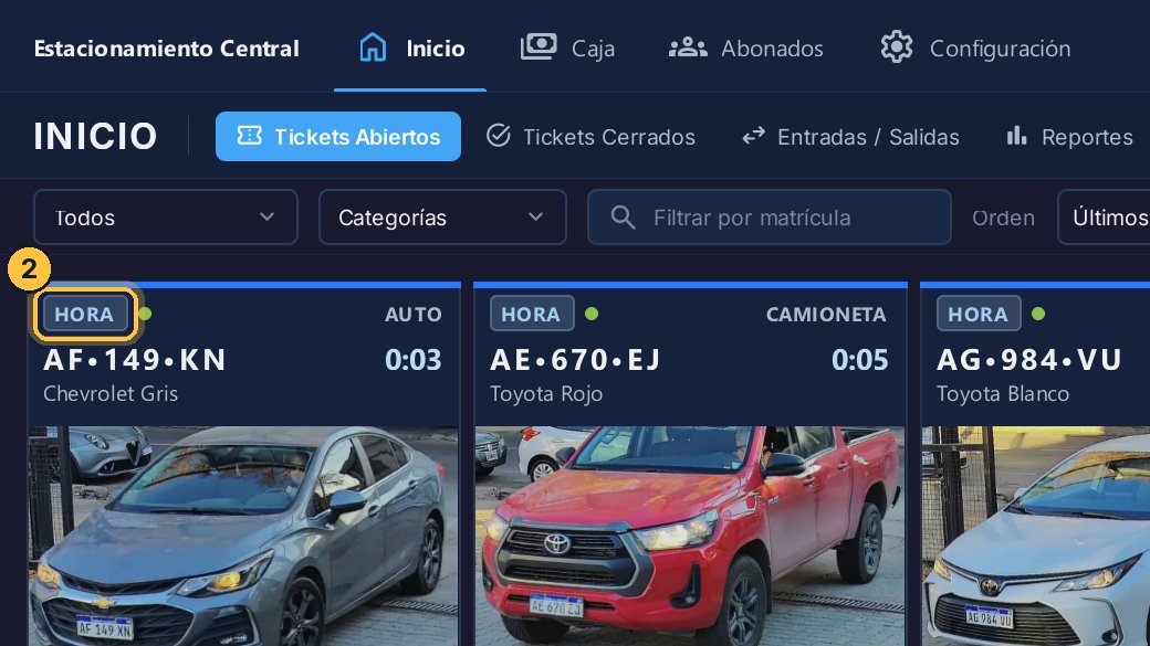 Y no es un cliente por hora: es el auto de Ricardo Benítez, un abonado. Por eso hay que reasignarlo.