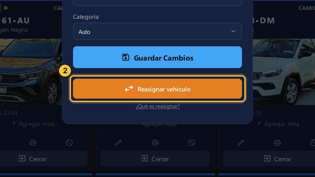 Y después, en Reasignar vehículo.