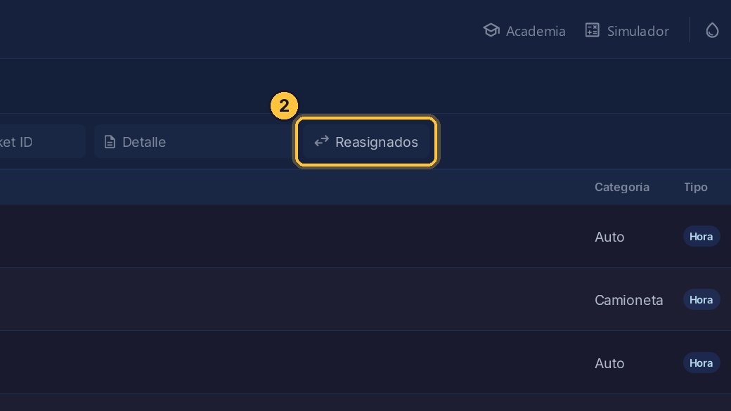 Con el filtro Reasignados ves solo estos casos.