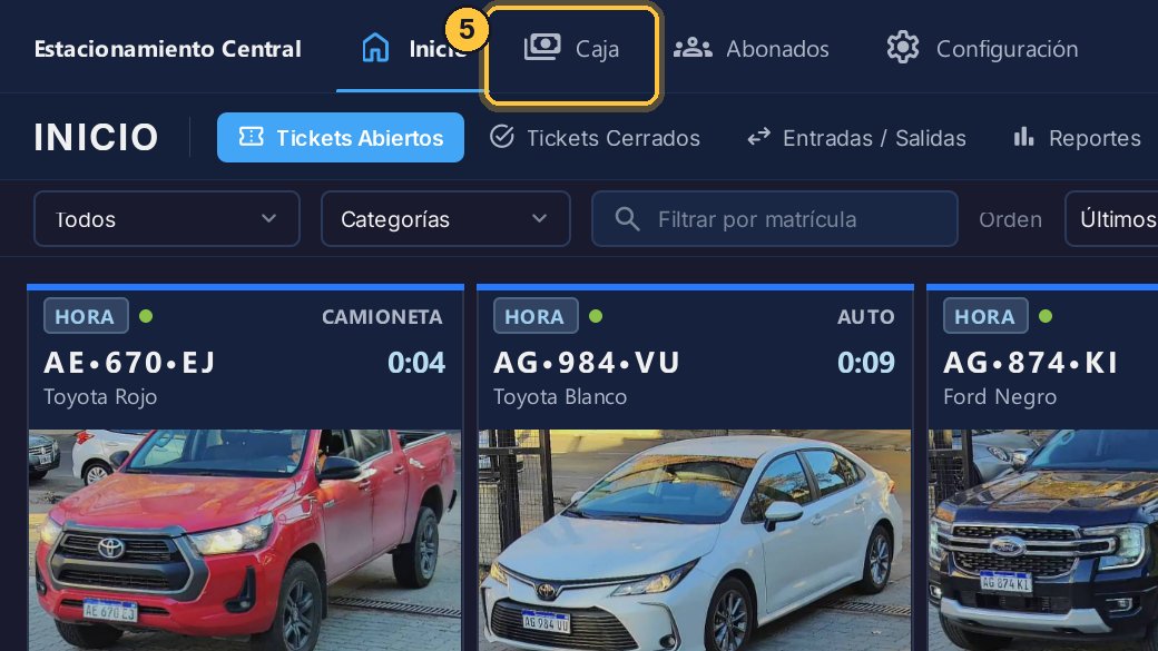 Ahora pasamos a la sección Caja.