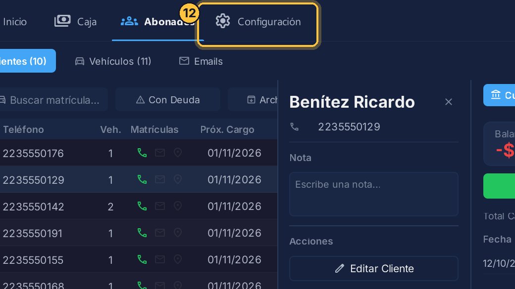 Y por último Configuración, que solo ven los administradores.