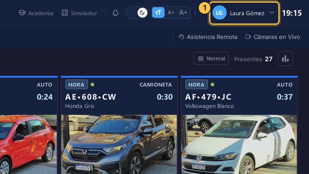 Con un clic en tu nombre se abre tu menú.