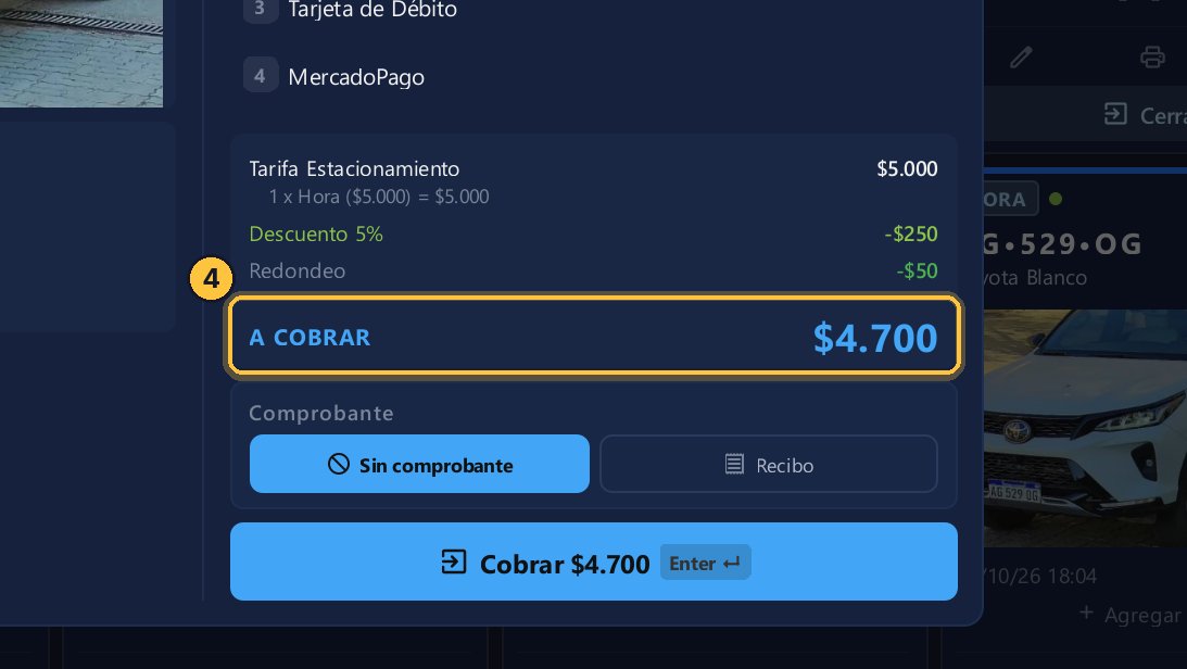 A cobrar: $4.700.