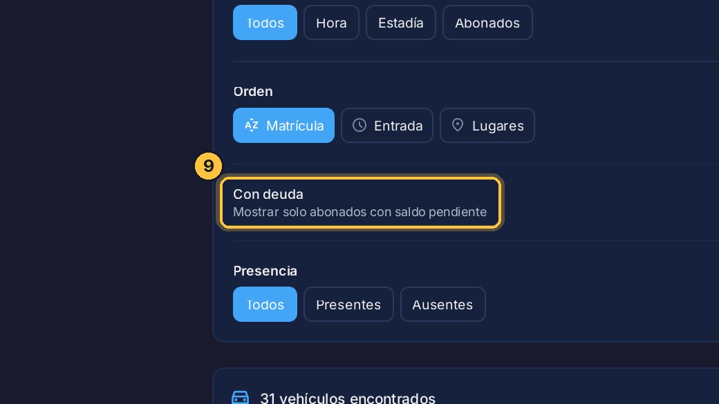 Y Con deuda deja solo a los abonados que tienen saldo pendiente.