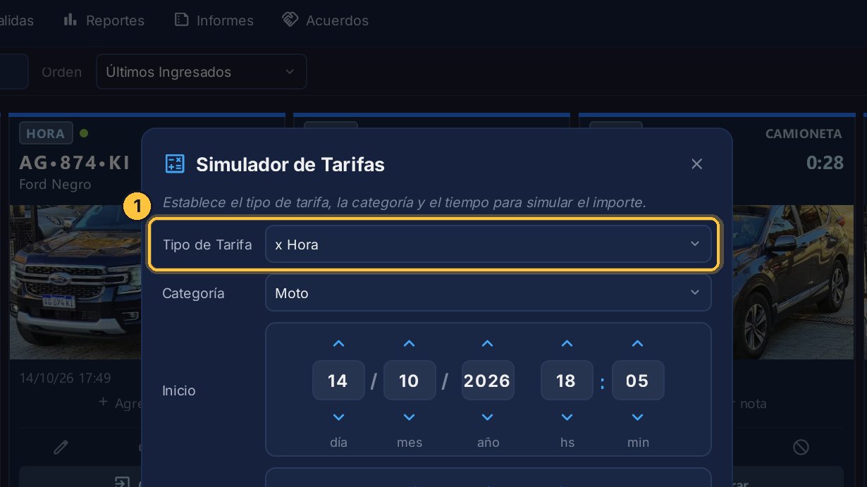 El tipo de tarifa ya está en por hora.