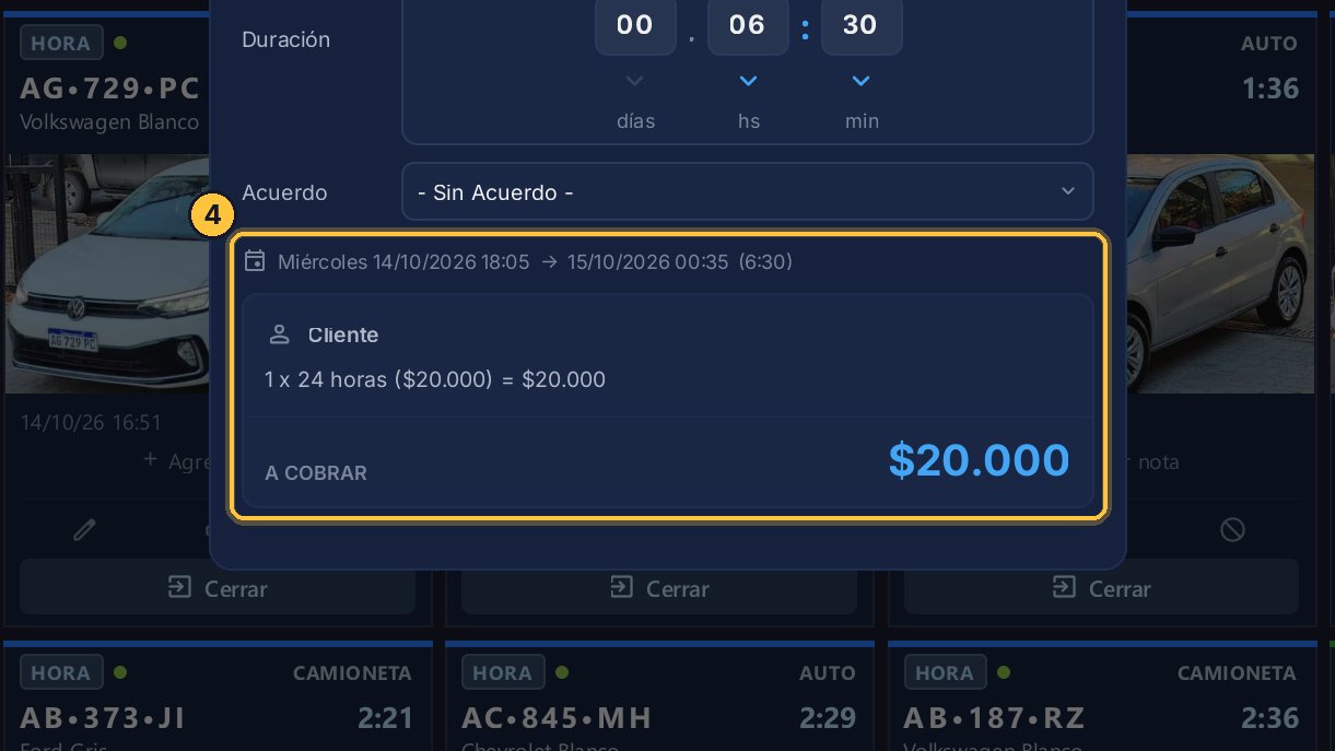 Por hora pasaría de veinte mil, el precio de veinticuatro horas. Entonces cobra las veinticuatro horas: siempre lo más económico para el cliente.
