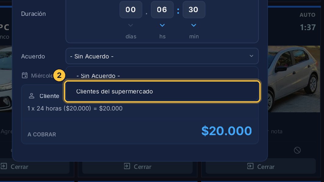 El del supermercado, que paga la primera hora.