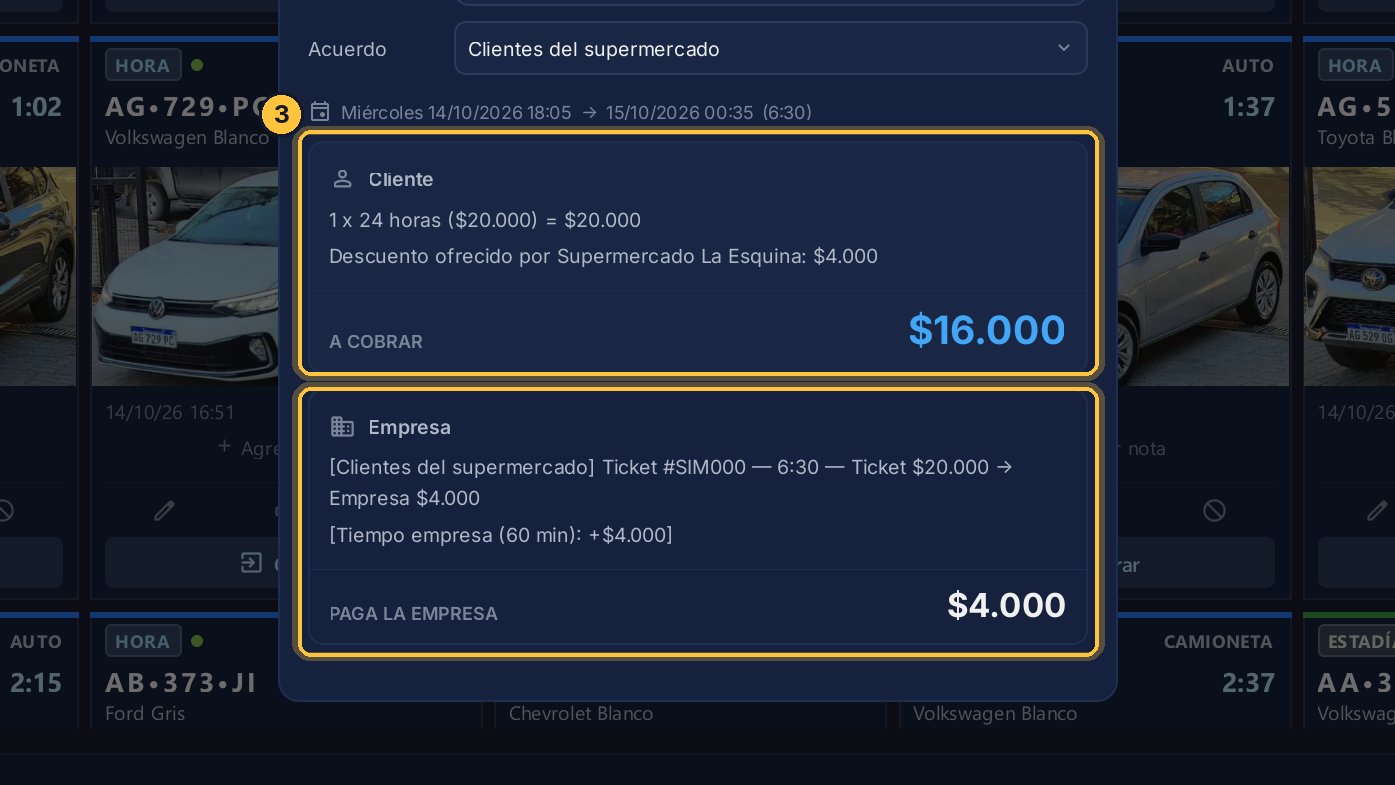 Ahí está lo que paga el cliente, y lo que paga la empresa.