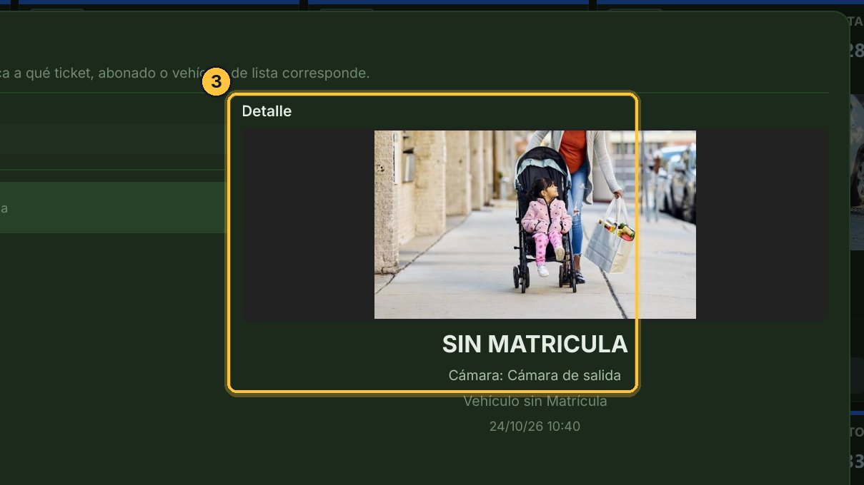En la foto se ve: no es un vehículo. No hay ninguna salida que registrar.