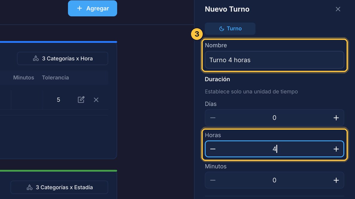 El primero: Turno 4 horas, de cuatro horas.