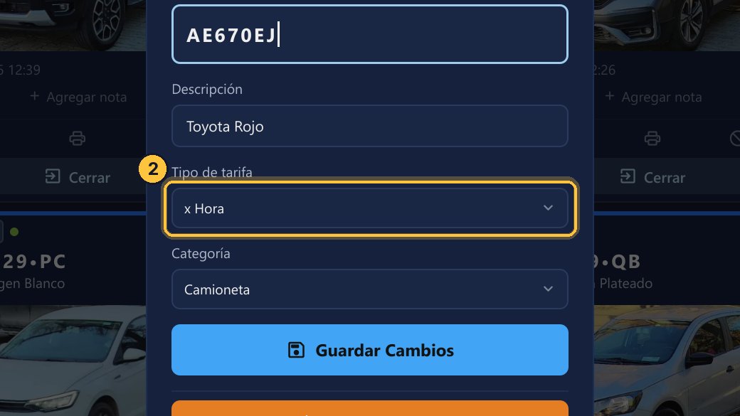 En Tipo de tarifa, cambia por hora por turno.