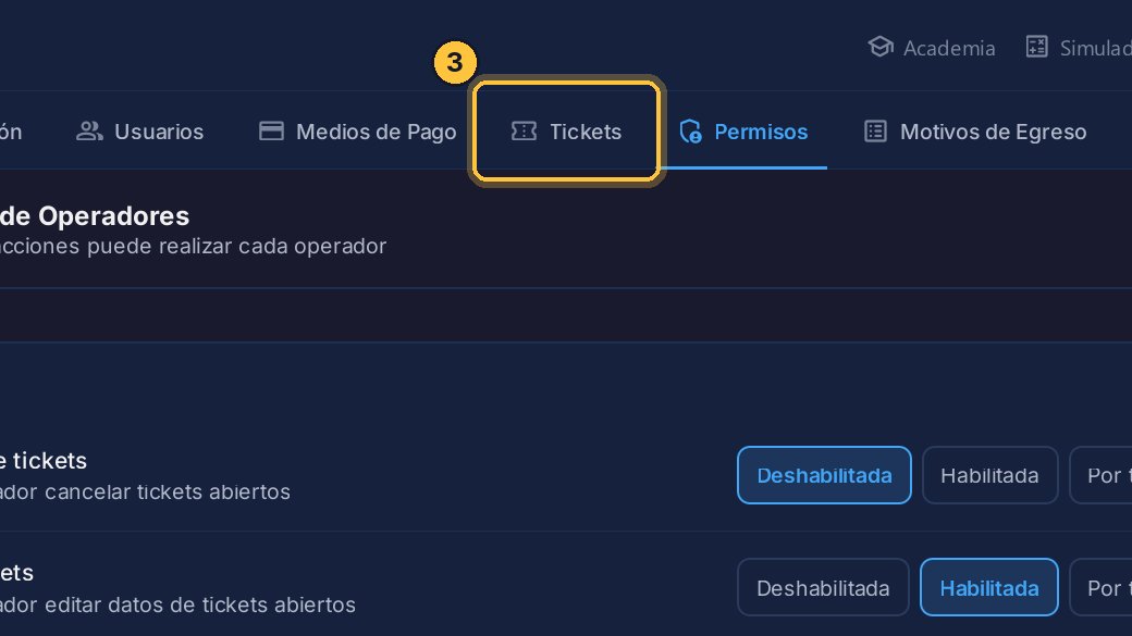Y abre la pestaña Tickets.