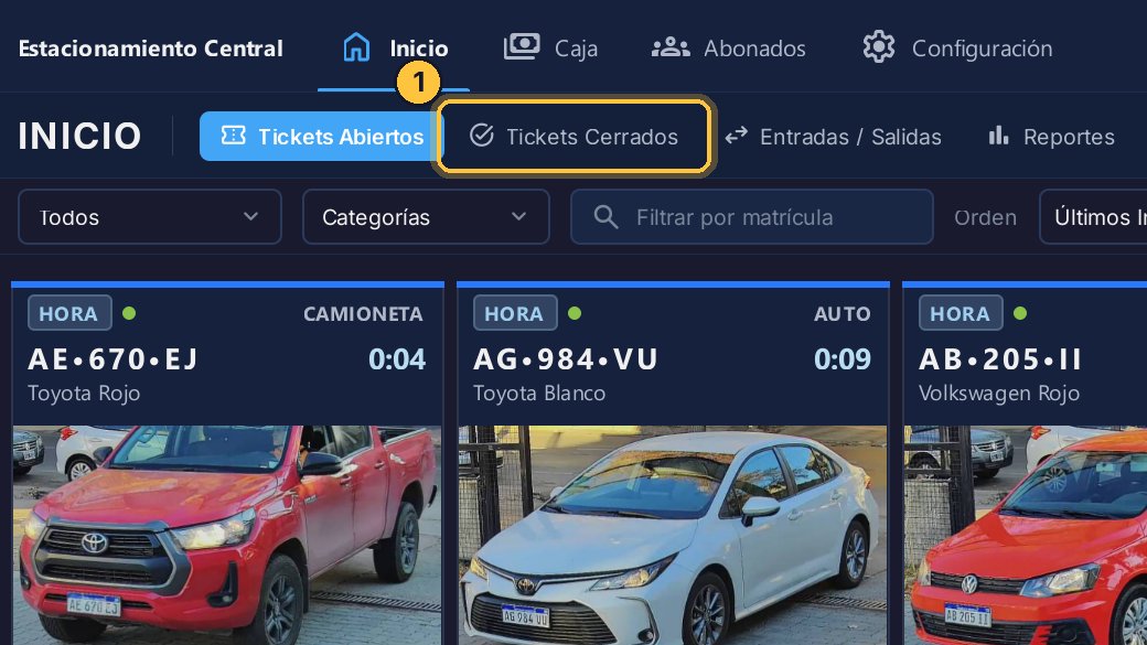 Abre la pestaña Tickets Cerrados.