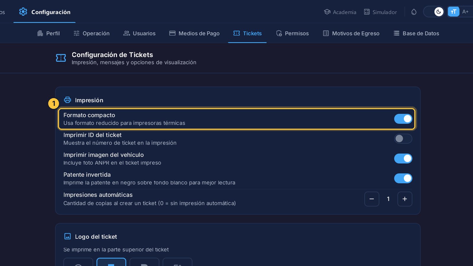 Formato compacto deja el ticket corto, a la medida de las impresoras de tickets.