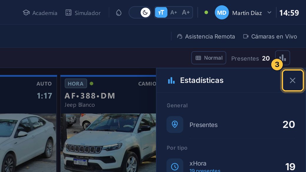 Cierra las estadísticas con la cruz.